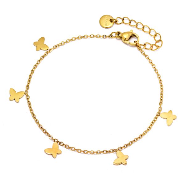 Lily &amp; Rose Waterproof Stainless Steel Butterfly Charm Bracelet