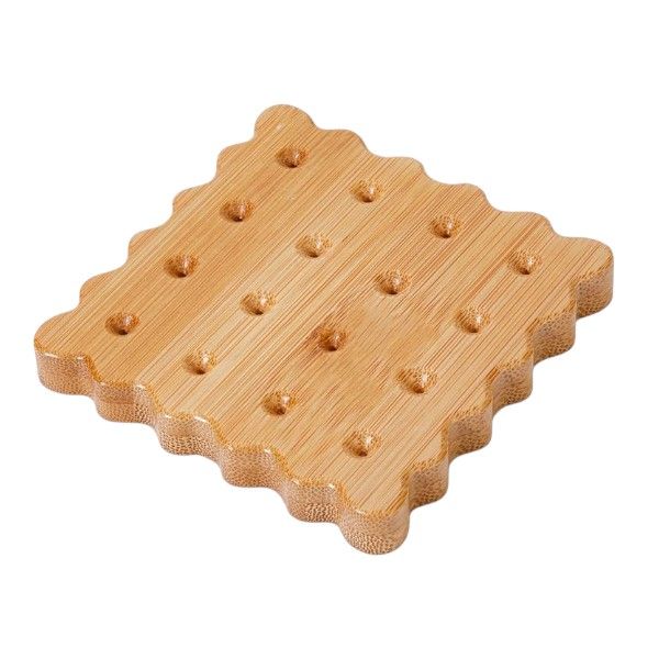 Creative Solid Wood Biscuit Coaster - Brown
