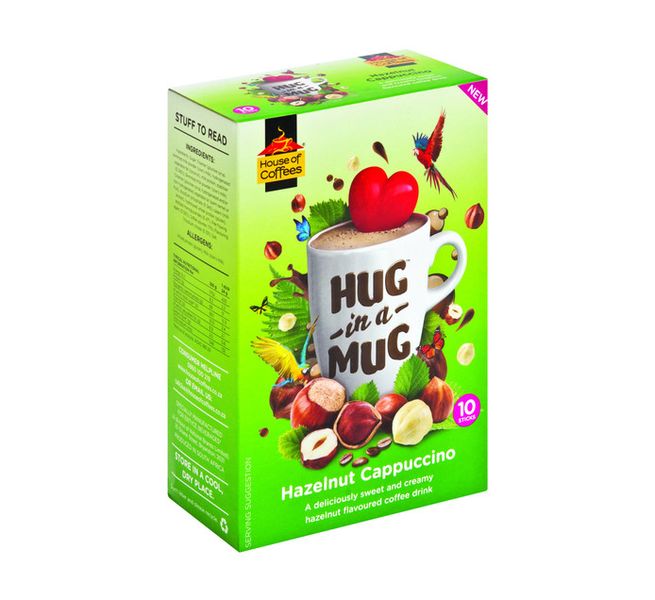 House Of Coffees Hug in a Mug Cappuccino Hazelnut (10 x 24g)