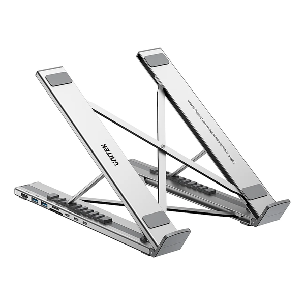 UNITEK USB-C FOLDABLE LAPTOP STAND 7IN1 Replicator 100W Power Delivery