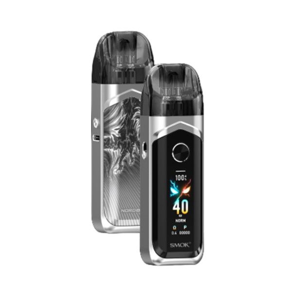 Smok Nord 6 Vape Pod Kit - Silver (Front &amp; Back View)