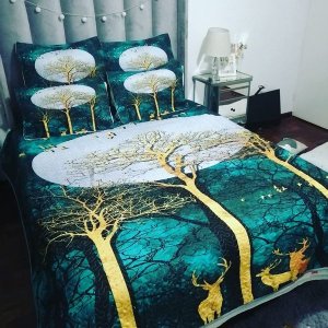5 Piece Classic Quilted Bed Spread Set - 240cm x 210cm - Heart Full of Love