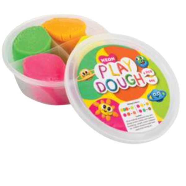 4 Piece Neon Play Dough Tub