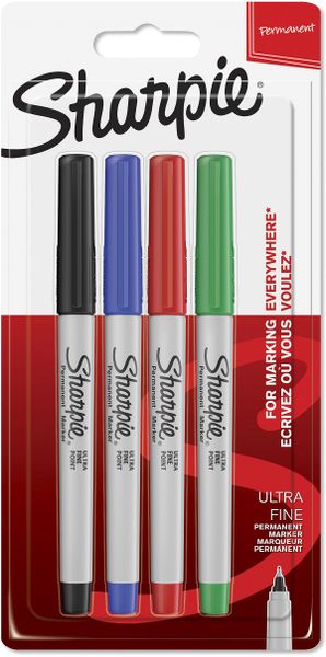 Sharpie Ultra-Fine Permanent Marker assorted 4pk