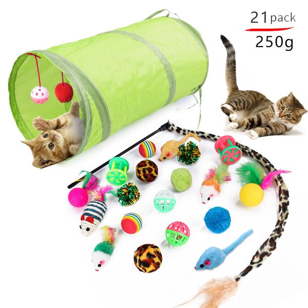 21-Piece Cat Toy Set Cat Teaser Toy Endless Fun for Your Feline Friend!