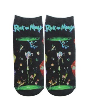 SKA Rick &amp; Morty Light Ankle Fashion Socks- Falling Night Space Black