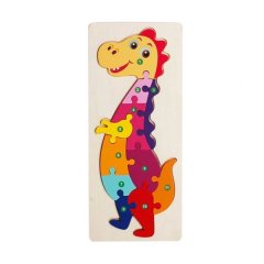 Toddlers 12pcs Three-Dimensional Dinosaur Wooden Puzzle