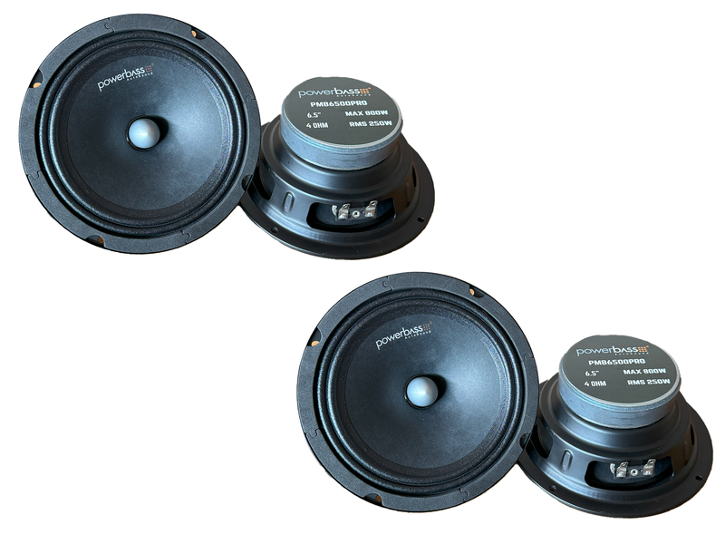 Powerbass PMB6500PRO 6.5" 800W Mid Bass Speakers 4 Pack
