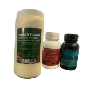 Organic Weight Gain Powder 1kg, Abuja and Yodi 60 Capsules