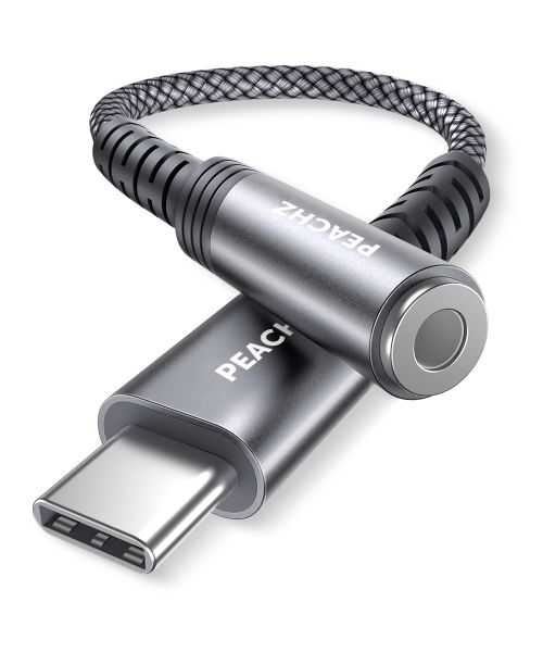 Peachz C to 3.5mm Female Headphone Jack Adapter, USB C to Aux Audio Dongle