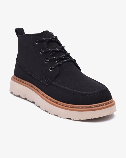 Soviet Mens Ronald Black PU Suede Mid Cutt