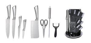 Continental Homeware 9-Pieces Kitchen Knife Set (Stainless-Steel Handle)