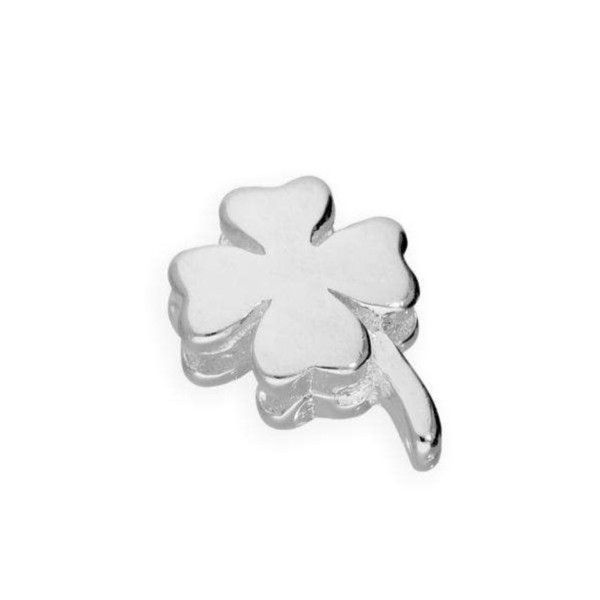 Sterling Silver Floating Four Leaf Clover Charm