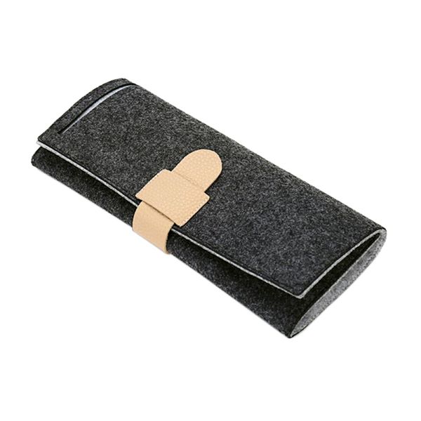 Portable Felt Folding Travel Earrings Rings Jewelry Bag Organizer - Black