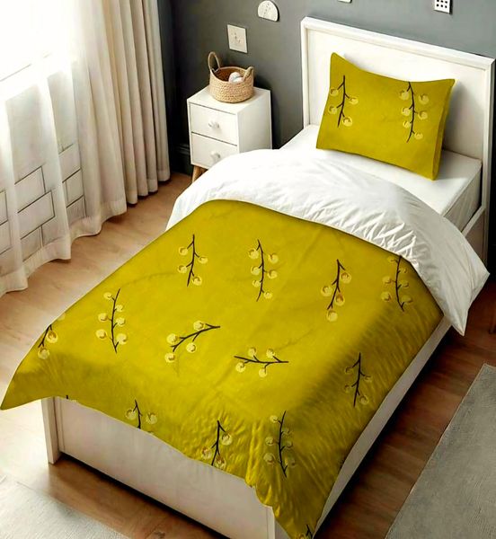 Yellow, White Comforter Set