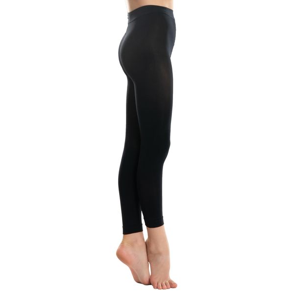 Starever Girls' Footless Ballet And Modern Dance Tights - Black