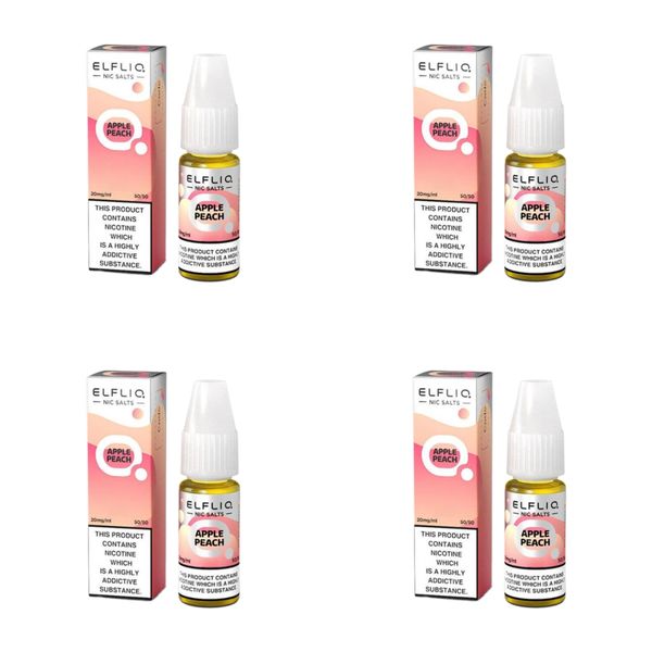 Elf Bar ELFLIQ E-Liquid 30ml Nic Salt 5% - Apple Peach (Pack of 4)