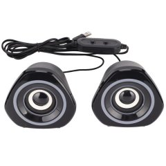 Desktop Speaker USB Powered Heavy Subwoofer Mini LED Speaker Black Lights