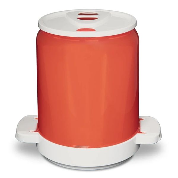 Compact Microwave Mess-Free Bacon Cooking Can - Red