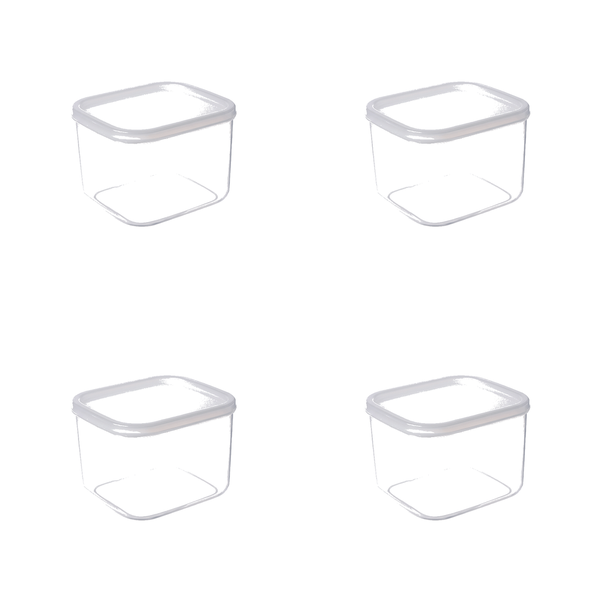 4 Pack Space-Saving Design Food Storage Box 1000ml - Transparent