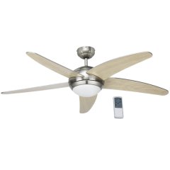 Satin Metal Ceiling Fan with Reversible Blades and Light - FCF007 Satin