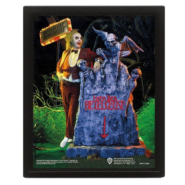 Beetlejuice (Graveyard) Framed 3D Lenticular Poster (25cm x 20cm)