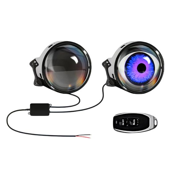 12v Universal 3" Phantom Devil Eye Optic Led Fog Light Bulbs &amp; Control