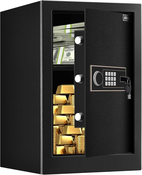 Large Waterproof Home Safe - Digital Security Safe with Keypad &amp; Backup