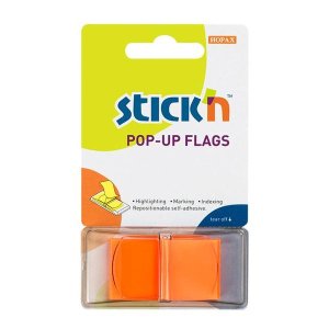 Stick'n Pop Up Flags Neon Orange 45x25mm - 50 sheets per pad