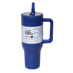 1.2L Flip Straw Tumbler with Handle Stainless Steel
