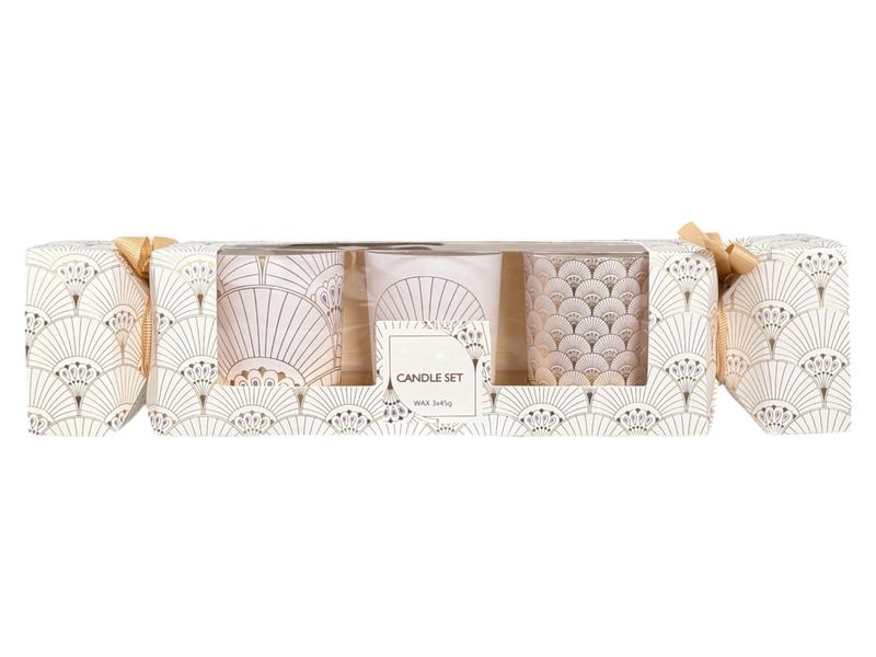 3 pieces Luxury White Gold Scented Fragrance Soy Wax Candles Gift Set