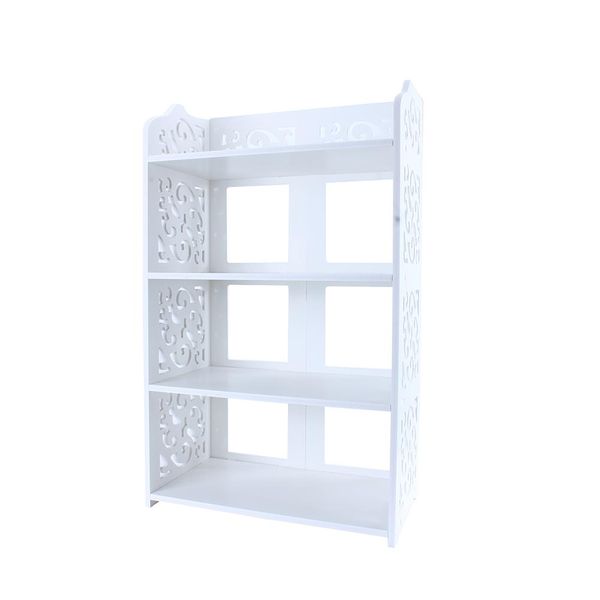 4 Tiers White Hollow Out Shoe Rack Stand Storage Organiser Shelf