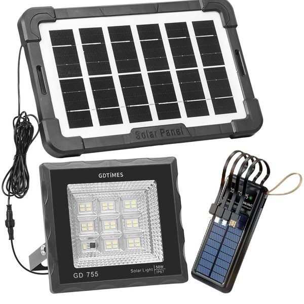Solar 50w Flood light with 20000 Mah Solar Powerbank