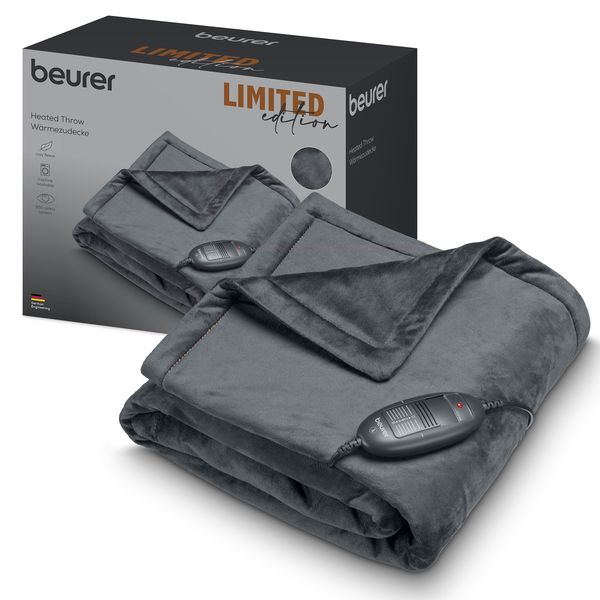 Beurer Electric Blanket: Ltd Edition Cosy Black Throw HD 74 LE24 130x150cm