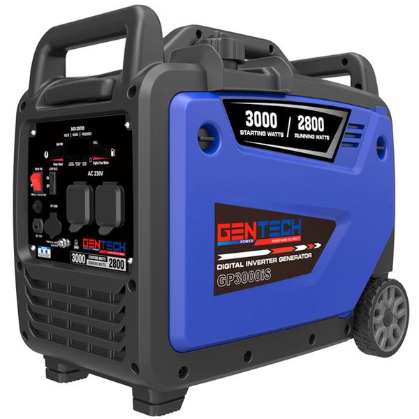 Gentech 3kVA Recoil Start Digital Pure Sine Wave Petrol Inverter Generator