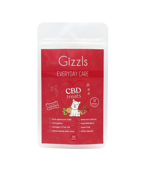 Gizzls - Ostrich CBD Dog Treats for small dogs 50g