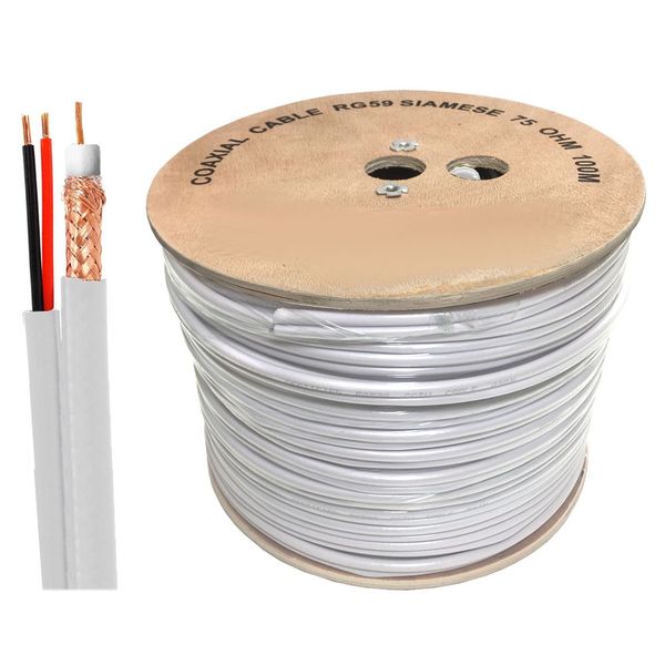 Securi-Prod CCTV Cable RG59 + Power 100M White