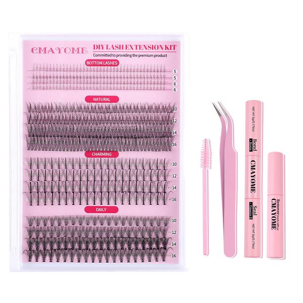 Lash Clusters Kit 484pcs DIY Eyelash Extensions Kits for Beginners