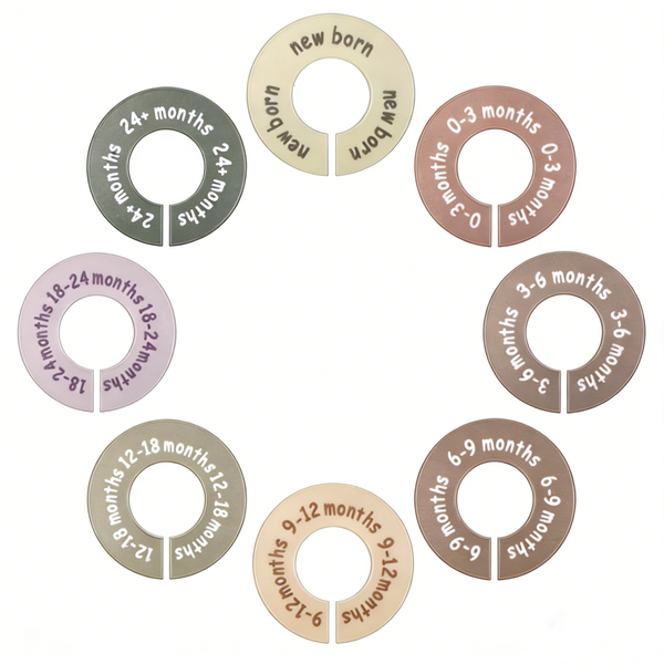 8 Piece Baby Closet Dividers for Clothes, Round Baby Clothes Organizer