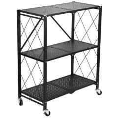 Fine Living Foldable 3 Layer Storage Rack - Black