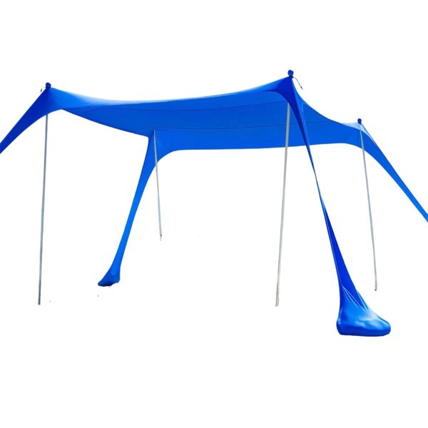 Totai - Portable 8-Man Sun Shelter with Sand Anchors - Beach Shade Canopy
