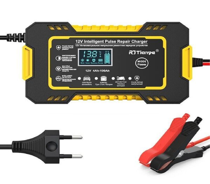 12V Battery Intelligent Pulse Repair Charger with LCD Display