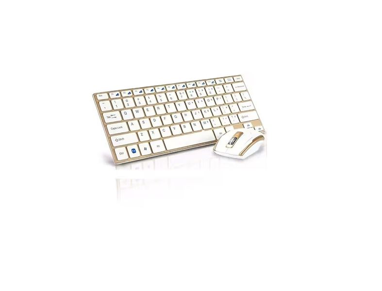 2.4G Wireless Keyboard Mouse Combo Ultra Slim Alloy Design, Silent Typing