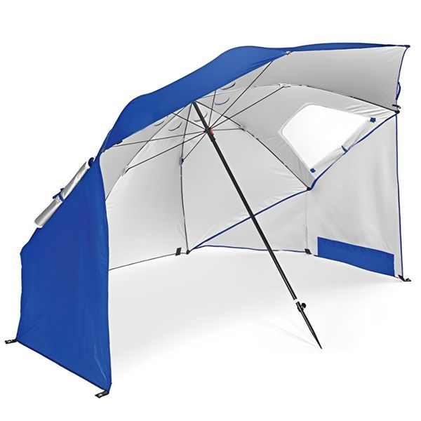 Portable Beach Umbrella with Windows UPF 50 Waterproof for Camping Sports