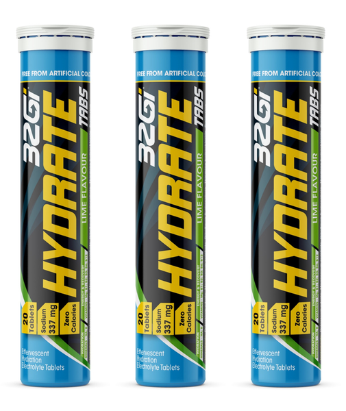Hydrate - Fast Absorbtion Hypotonic Solution - 80g Tabs - Lime - 3 Pack