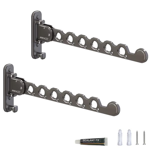 MIkaco Wall-Mounted Folding Clothes Drying Hanger Rack