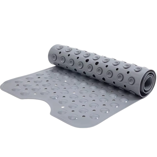101 x 45.5cm Generic Non-Slip Bath Mat Grey with Suction Cups