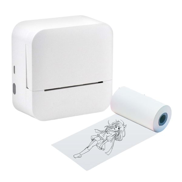 Thermal Label Printer Machine Bluetooth Mini Portable with Sticker Paper