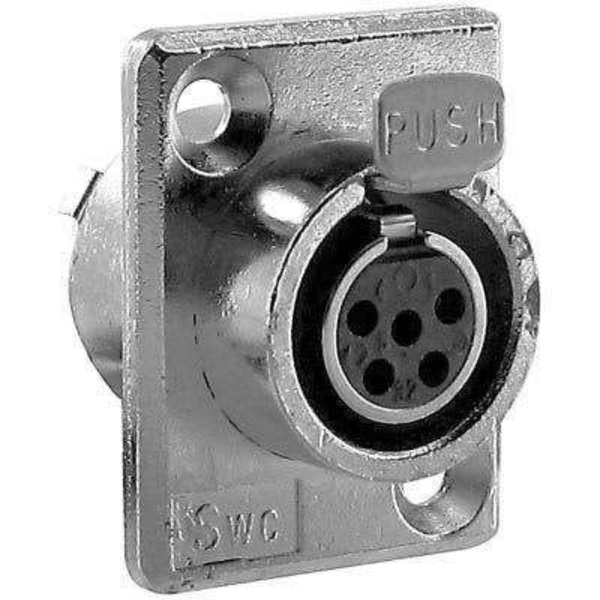 XLRM-TY5F 5-Pin Mini Panel Mount Female XLR Receptacle