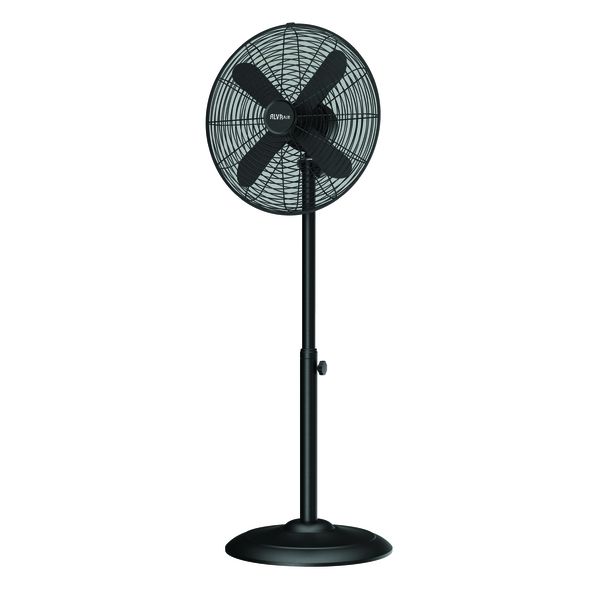 ALVA AIR 40cm Telescopic Pedestal Fan | Metal | Matte Black | 3 Speed